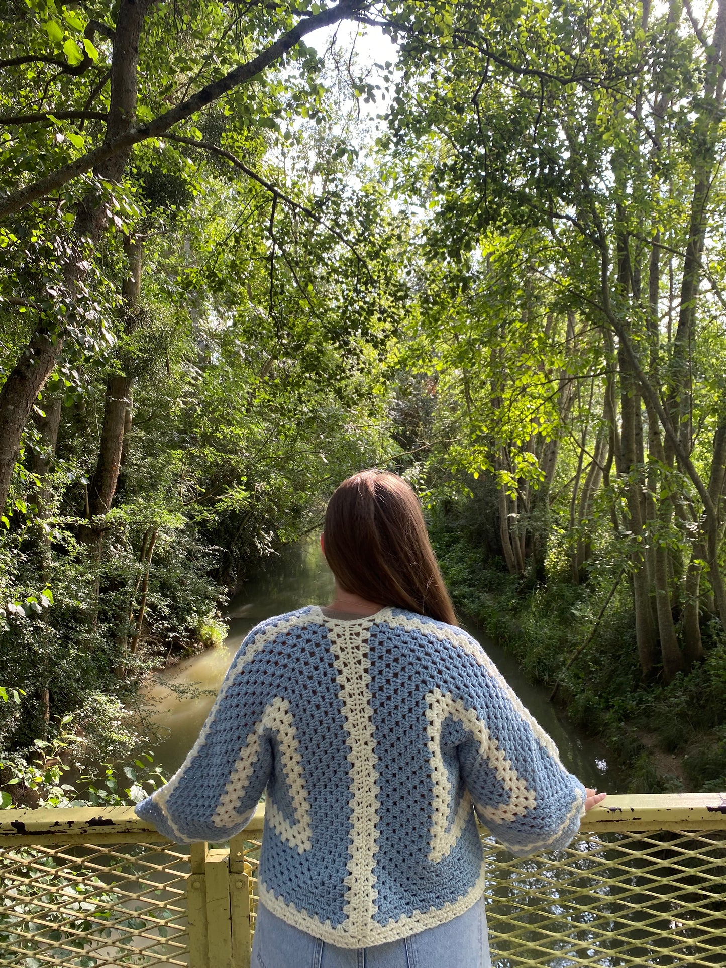 Cardigan Hexagone Bleu