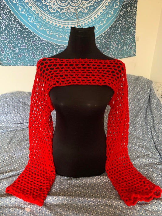 Manches sans pull Rouge au Crochet !