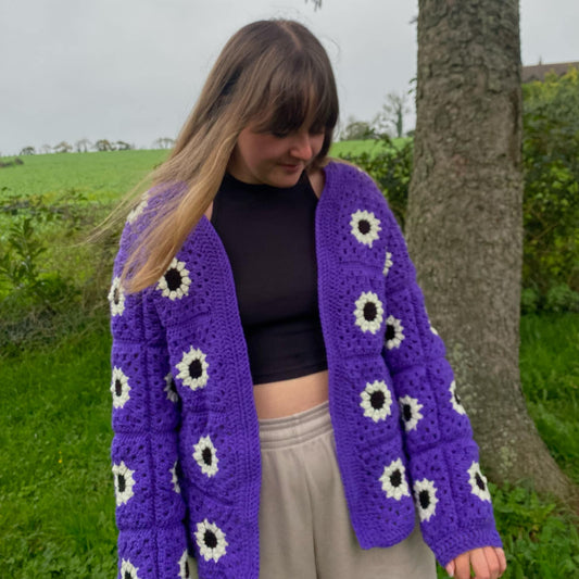 Cardigan Fleurs Violet !