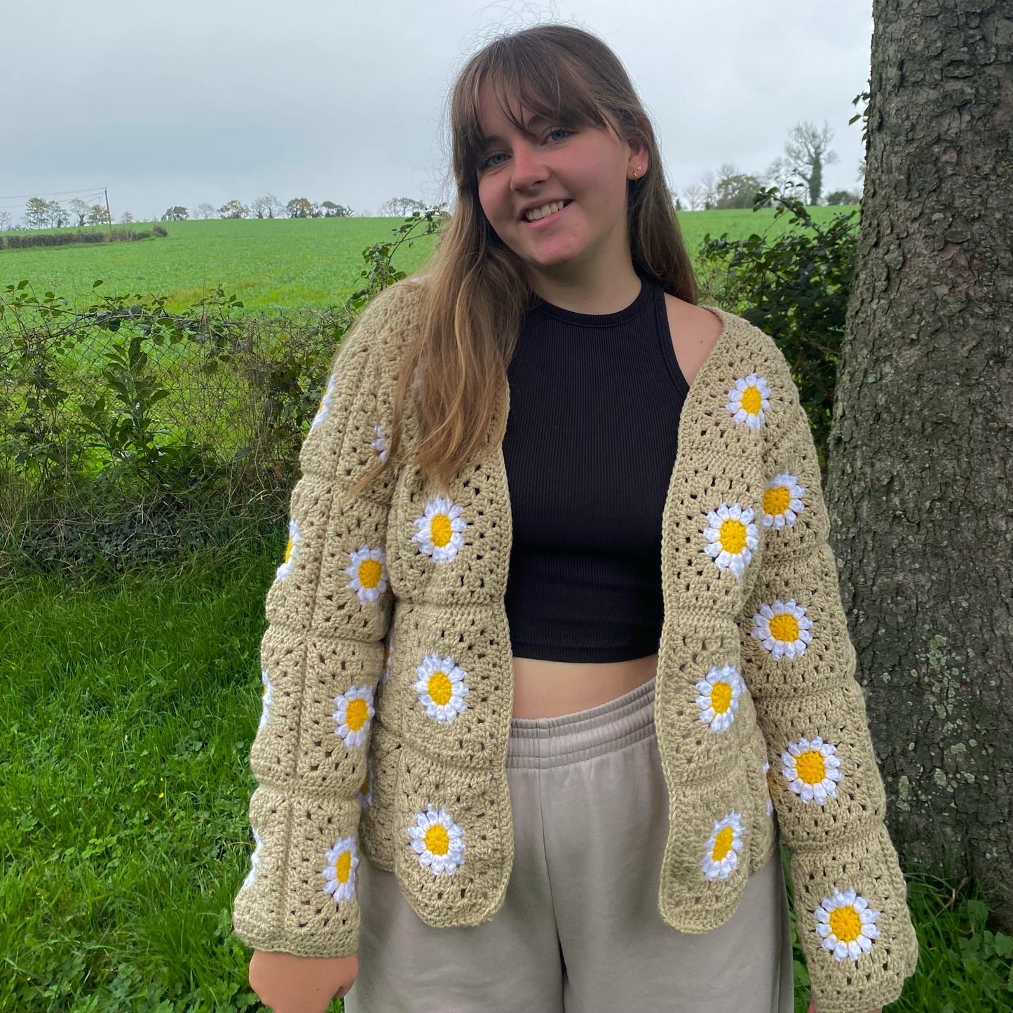 Cardigan Fleurs Beige !